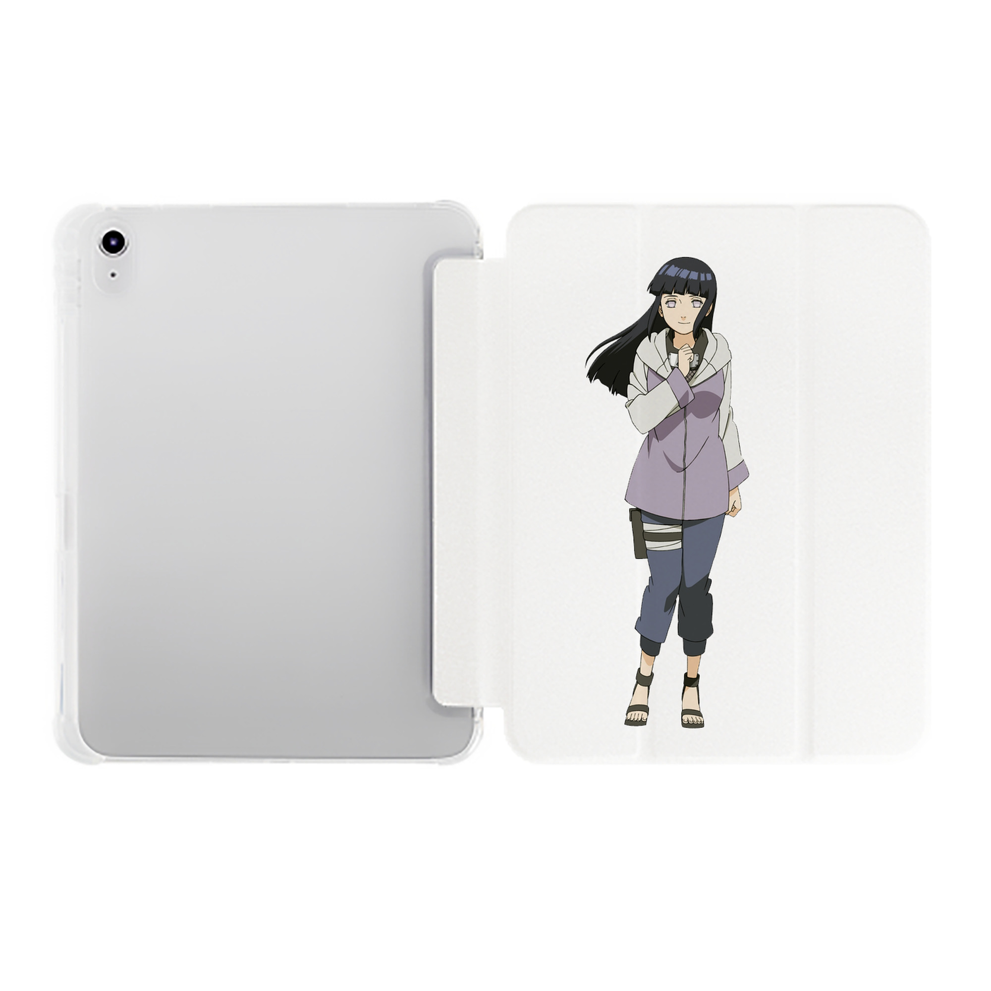 （画像用） NARUTO -ナルト- 日向ヒナタ Hyūga Hinata IPad ケース ペン収納付き 三つ折りスタンド PUレザー×シリコン 対応機種9.5/10.5/10.9インチ